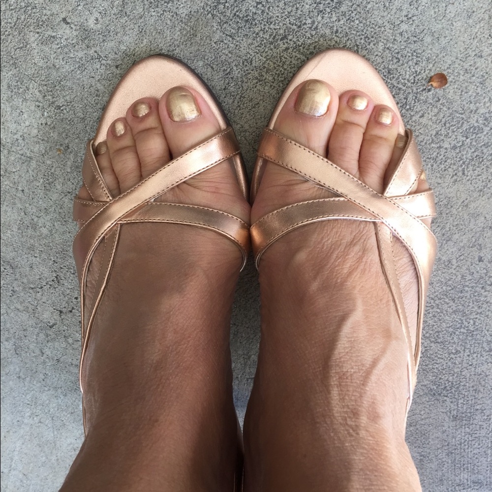 Golden colored sandals